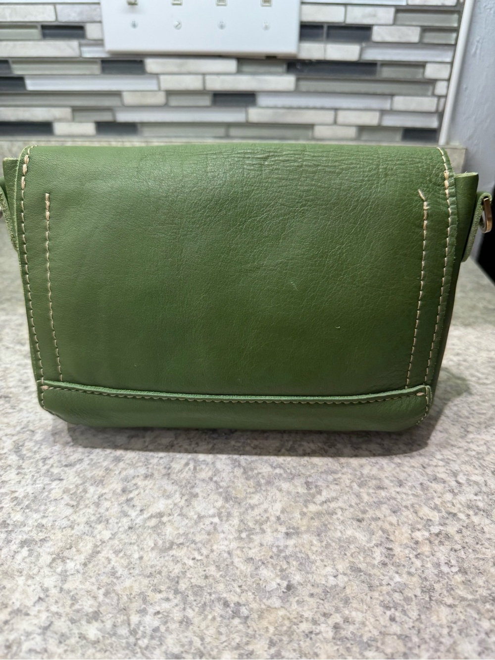 Portland Leather green medium metro Crossbody Bag - Minimalist Style
